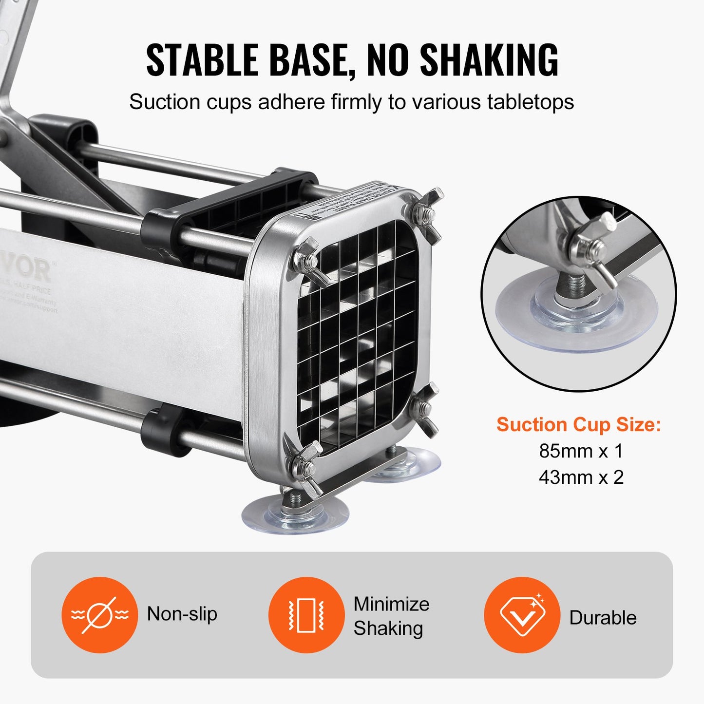 Stainless Steel French Fries Cutter Potato Vegetable Cutter Chopper with Blade