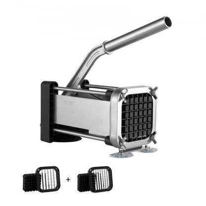 French Fry Cutter, Potato Slicer with 1/2-Inch and 3/8-Inch Stainless Steel Blades, Manual Potato Cutter Chopper with Suction Cups, Great for Potato, French Fries, Cucumber, Vegetables, Carrot