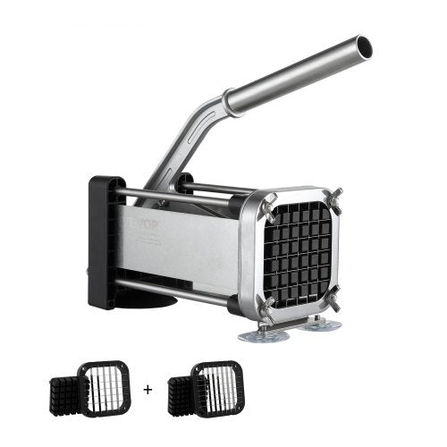 French Fry Cutter, Potato Slicer with 1/2-Inch and 3/8-Inch Stainless Steel Blades, Manual Potato Cutter Chopper with Suction Cups, Great for Potato, French Fries, Cucumber, Vegetables, Carrot