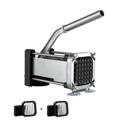 French Fry Cutter Stainless Steel Potato Vegetable Cutter Chopper 2 Blades
