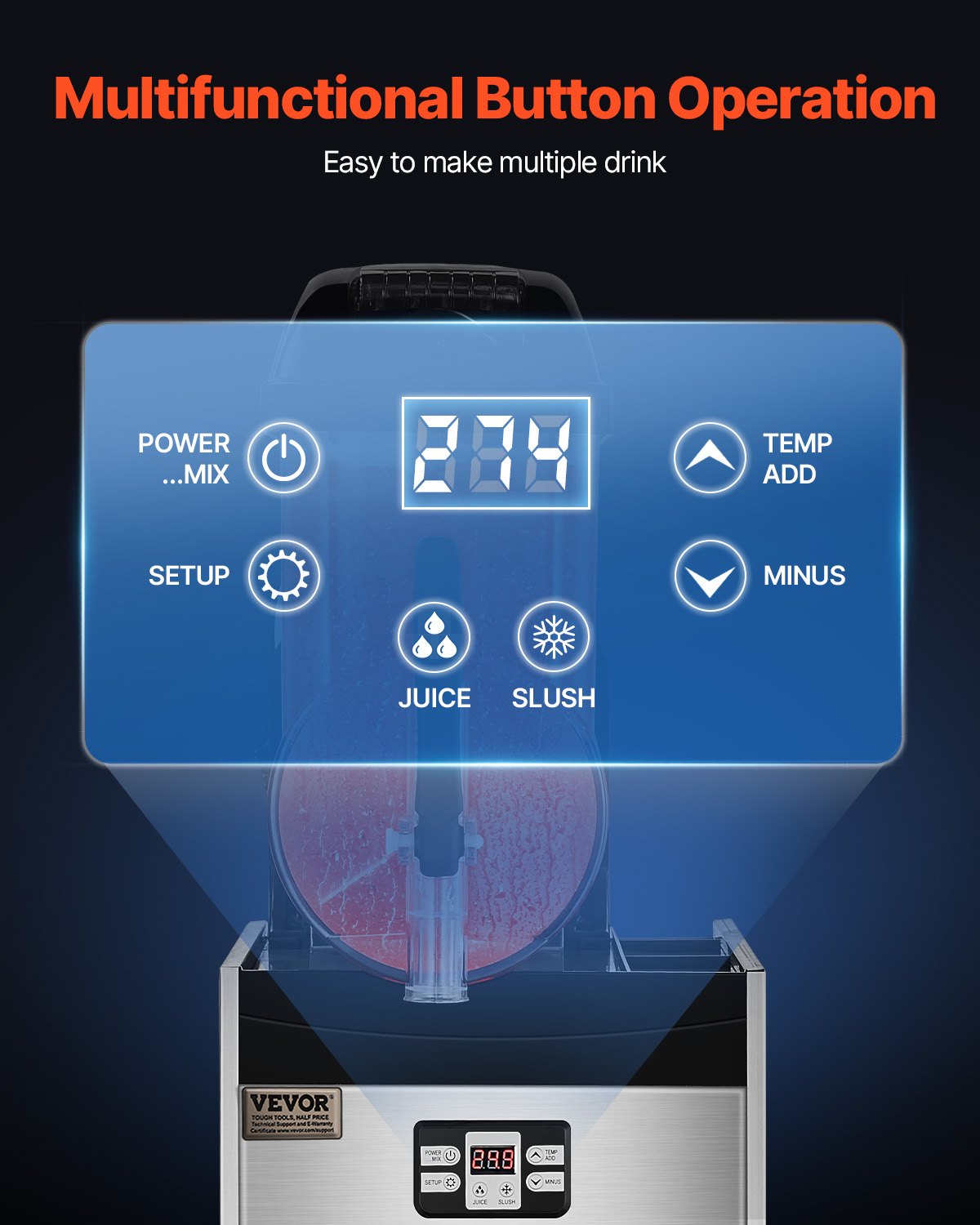 12L kommerzielle Slushy-Maschine Margarita Smoothie Frozen Drink Maker