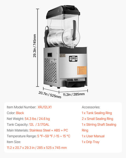 12L kommerzielle Slushy-Maschine Margarita Smoothie Frozen Drink Maker