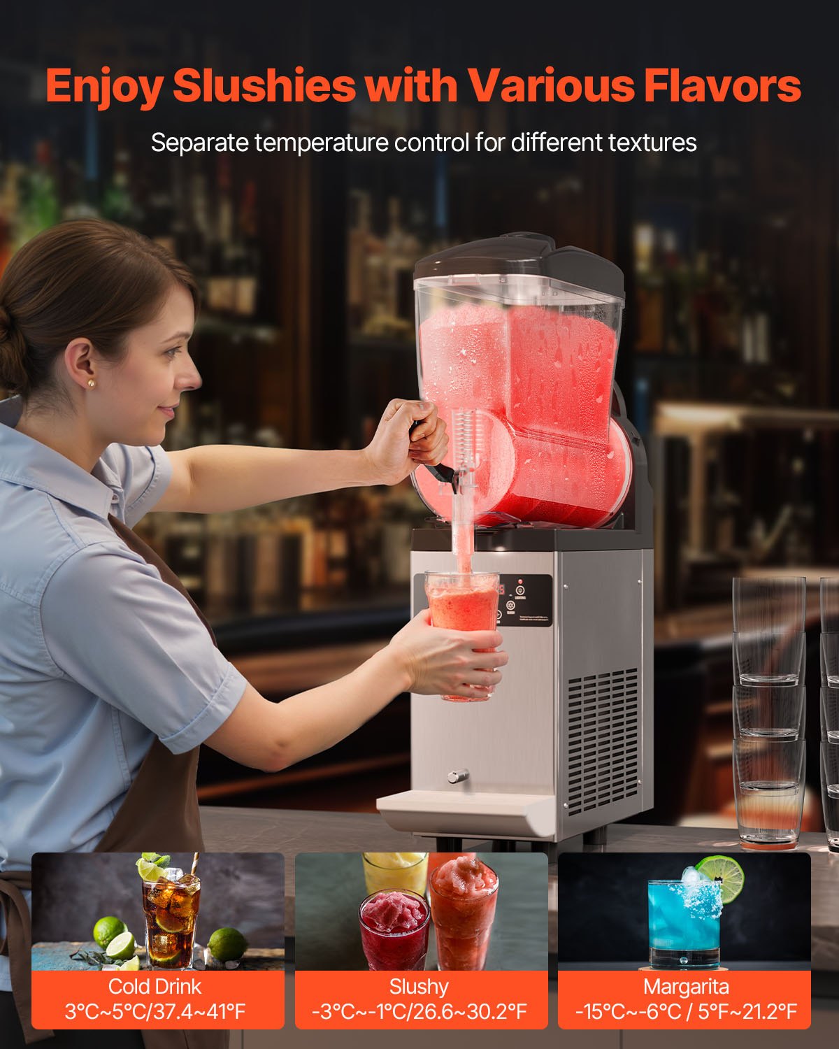 12L kommersiell Slushy Machine Margarita Smoothie Frozen Drink Maker