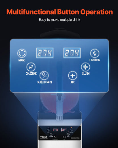 12L kommersiell Slushy Machine Margarita Smoothie Frozen Drink Maker