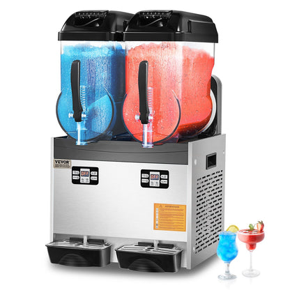 12Lx2 Tank Kommersiell Slushy Machine Margarita Smoothie Frozen Drink Maker