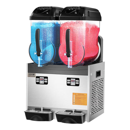 12Lx2 Tank Kommersiell Slushy Machine Margarita Smoothie Frozen Drink Maker