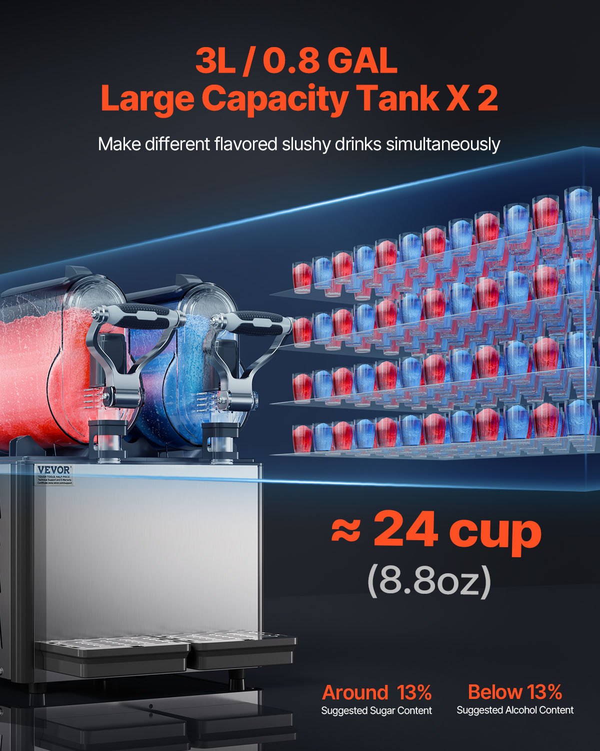 3Lx2 Tank Kommerziellen Slushy Maschine Margarita Smoothie Gefrorene Getränk Maker