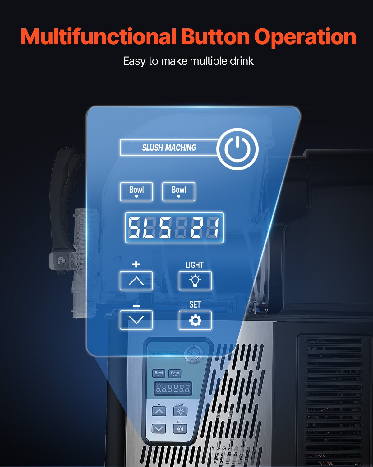 4Lx2 Tank Kommersiell Slushy Machine Margarita Smoothie Frozen Drink Maker