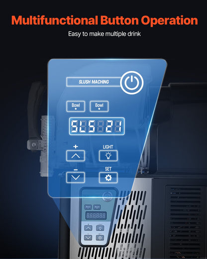 4Lx2 Tank Kommersiell Slushy Machine Margarita Smoothie Frozen Drink Maker