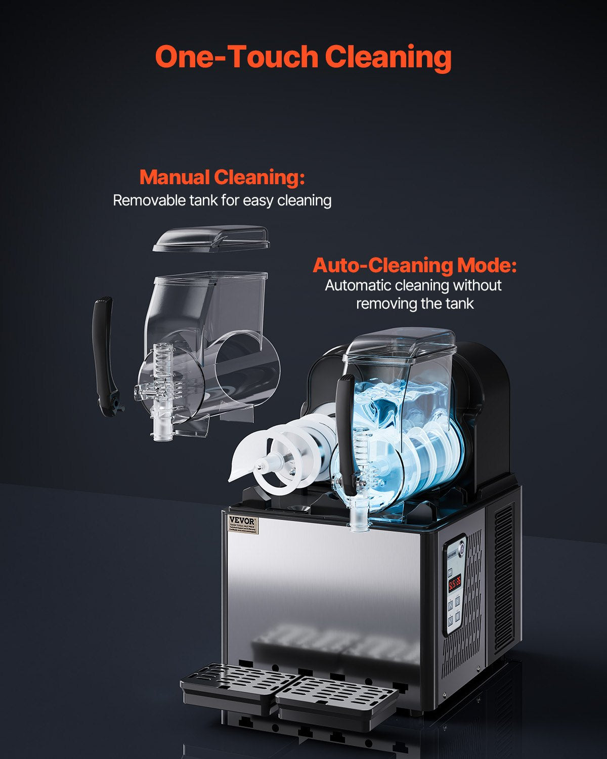 4Lx2 Tank Kommersiell Slushy Machine Margarita Smoothie Frozen Drink Maker