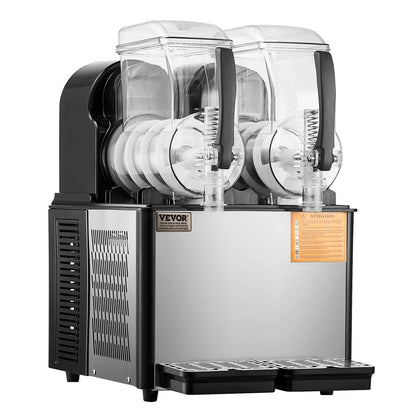 4Lx2 Tank Kommersiell Slushy Machine Margarita Smoothie Frozen Drink Maker