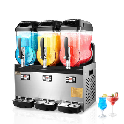 12Lx3 Tank Kommersiell Slushy Machine Margarita Smoothie Frozen Drink Maker