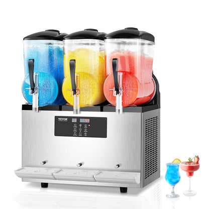 12Lx3 Tank Kommersiell Slushy Machine Margarita Smoothie Frozen Drink Maker