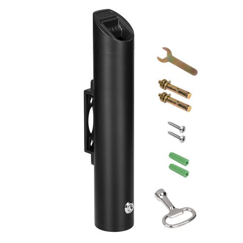 Cigarette Butt Receptacle, Stainless Steel Cylinder Cigarette Butt Container, Wall Mounted and Weatherproof Outdoor Cigarette Butt Disposal for Garden, Office, Restaurant, Hotel, Bar, Black