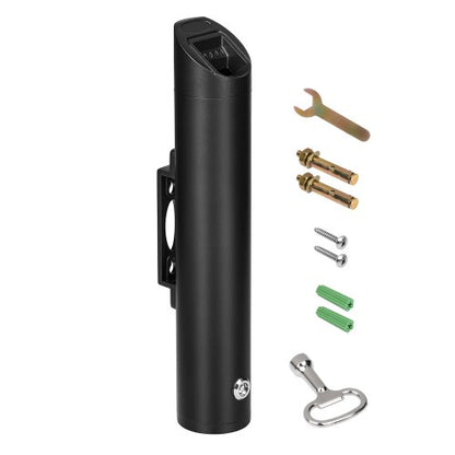 Cigarette Butt Receptacle, Stainless Steel Cylinder Cigarette Butt Container, Wall Mounted and Weatherproof Outdoor Cigarette Butt Disposal for Garden, Office, Restaurant, Hotel, Bar, Black