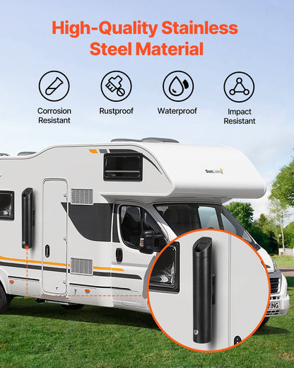 Cigarette Butt Receptacle, Stainless Steel Cylinder Cigarette Butt Container, Wall Mounted and Weatherproof Outdoor Cigarette Butt Disposal for Garden, Office, Restaurant, Hotel, Bar, Black