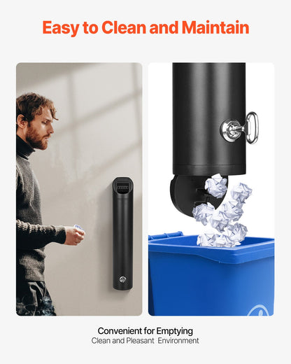 Cigarette Butt Receptacle, Stainless Steel Cylinder Cigarette Butt Container, Wall Mounted and Weatherproof Outdoor Cigarette Butt Disposal for Garden, Office, Restaurant, Hotel, Bar, Black