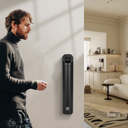 Cigarette Butt Receptacle, Stainless Steel Cylinder Cigarette Butt Container, Wall Mounted and Weatherproof Outdoor Cigarette Butt Disposal for Garden, Office, Restaurant, Hotel, Bar, Black