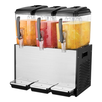 Commercial Beverage Dispenser 12L x 3 tanks Cold Juice Ice Drink Dispenser
