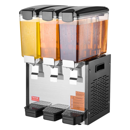 Commercial Beverage Dispenser 10L x 3 tanks Cold Juice Ice Drink Dispenser