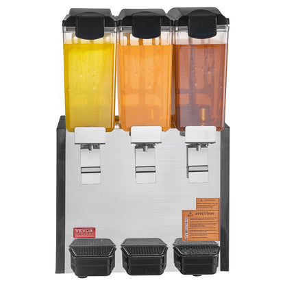 Commercial Beverage Dispenser 10L x 3 tanks Cold Juice Ice Drink Dispenser