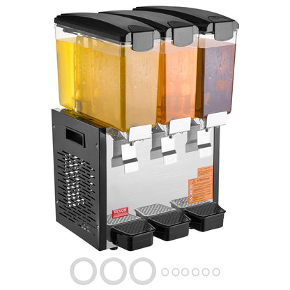 Commercial Beverage Dispenser 10L x 3 tanks Cold Juice Ice Drink Dispenser