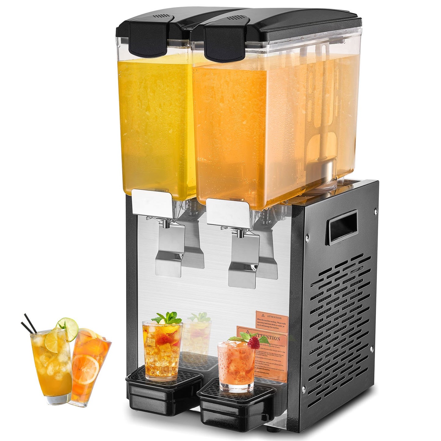 Commercial Beverage Dispenser 10L x 2 Tanks Cold Juice Ice Drink Dispenser