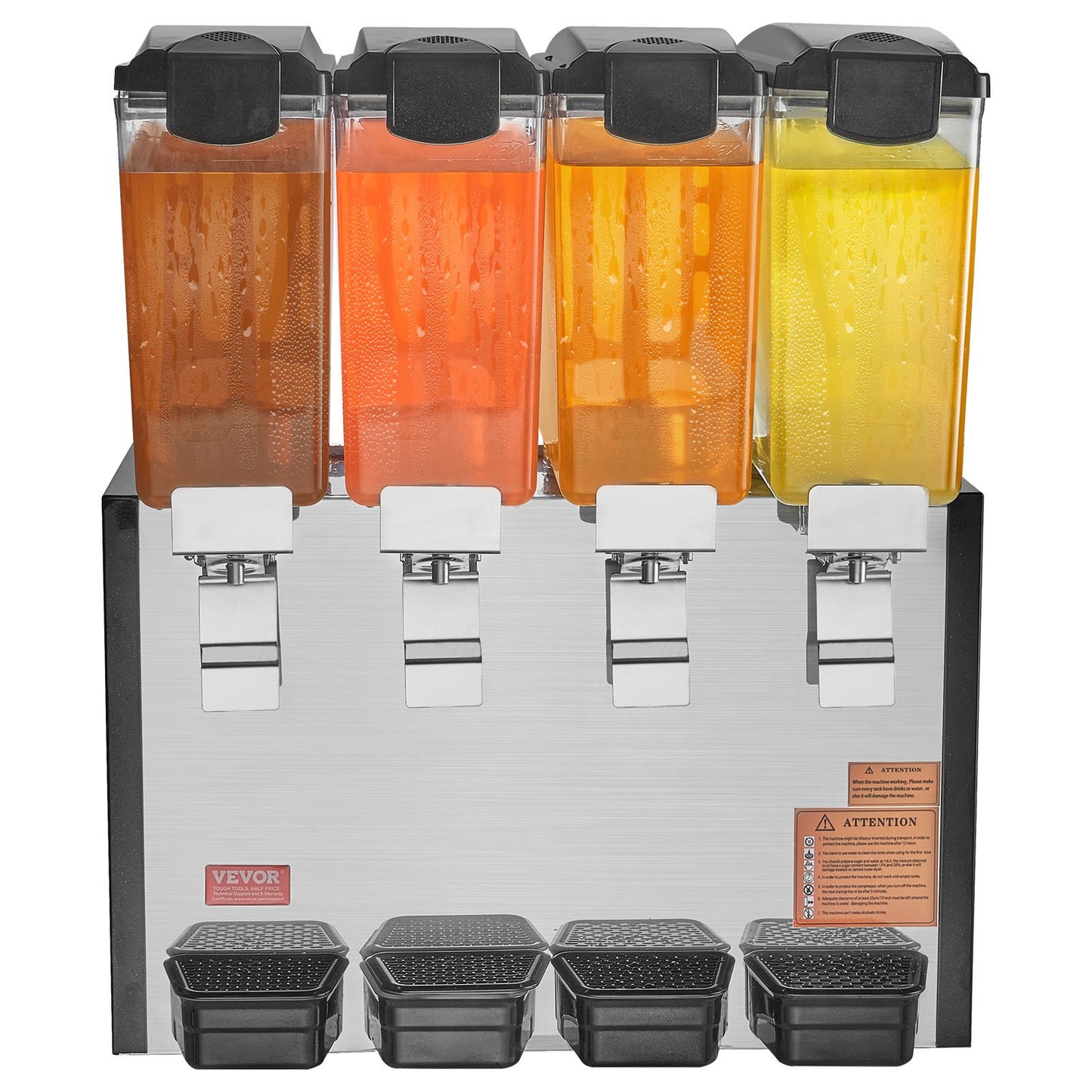 Commercial Beverage Dispenser 10L x 4 tanks Cold Juice Ice Drink Dispenser