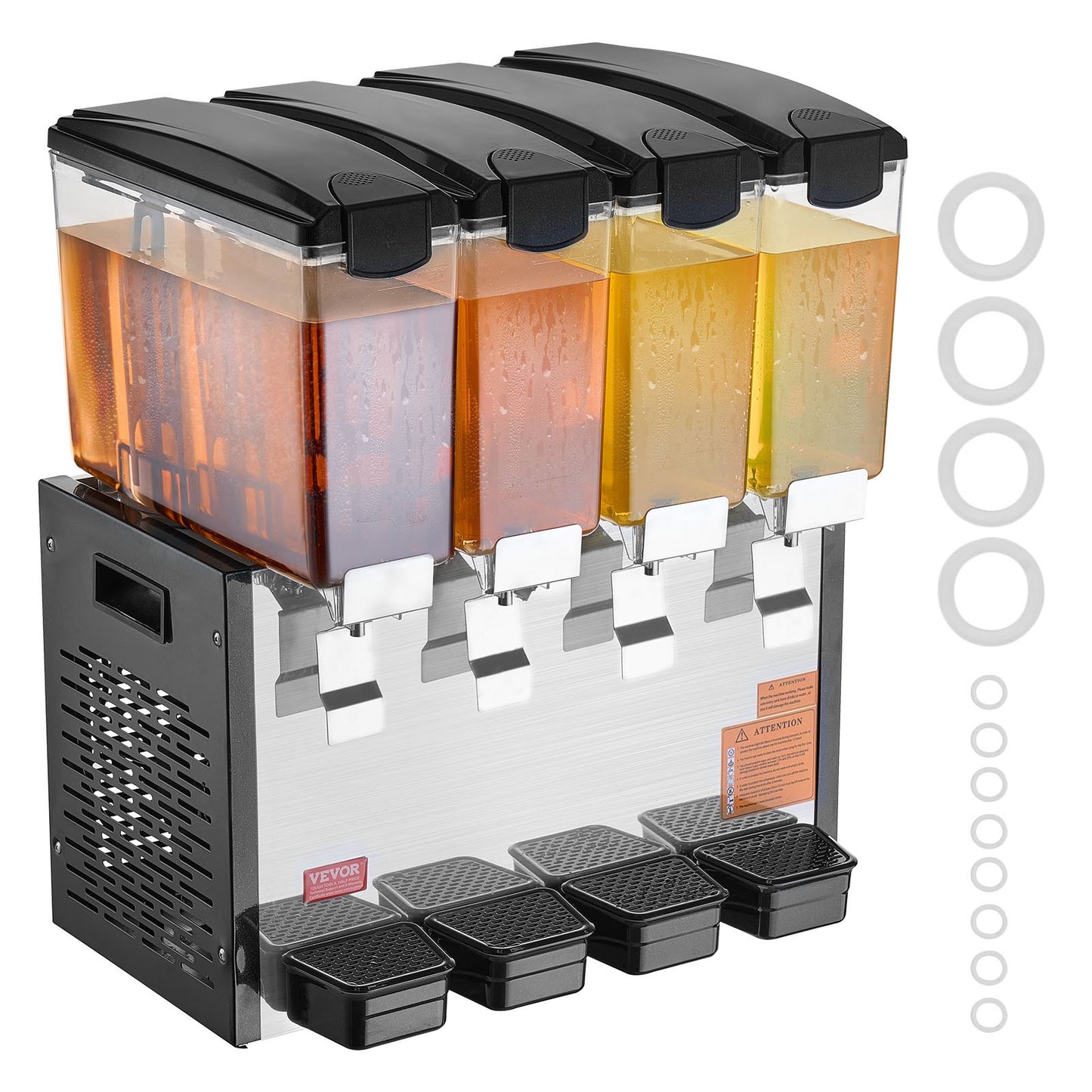 Commercial Beverage Dispenser 10L x 4 tanks Cold Juice Ice Drink Dispenser