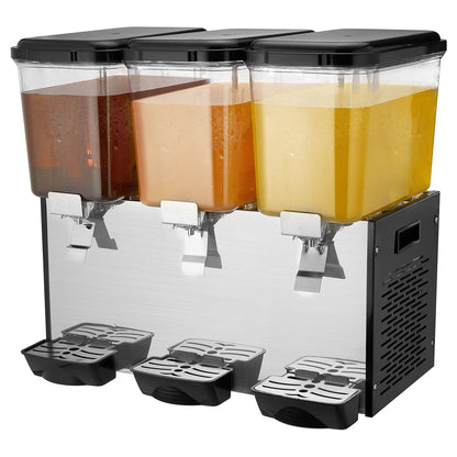 Commercial Beverage Dispenser 18L x 3 tanks Cold Juice Ice Drink Dispenser