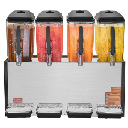 Commercial Beverage Dispenser 12L x 4 tanks Cold Juice Ice Drink Dispenser