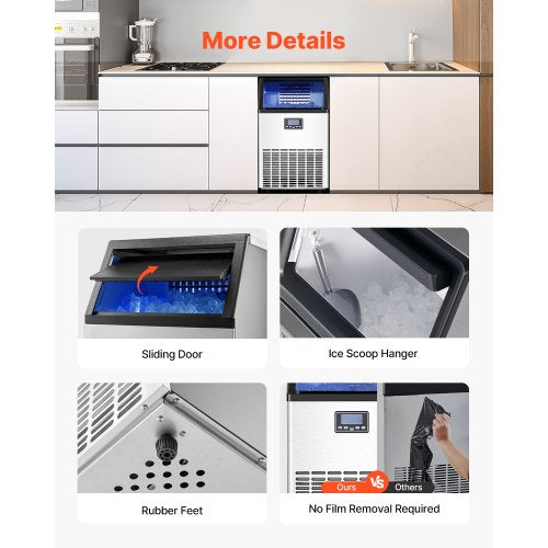 kommerzielle Eismaschine Freistehende Schrankmaschine 100lbs/24H 45 Eiswürfel | EU