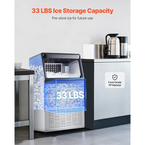 Commercial Ice Machine Freestanding Cabinet Machine 110lbs/24h 50 Ice Cubes | EU