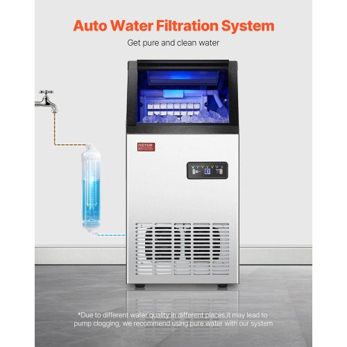 Kommerzielle Eismaschine, freistehende Schrankmaschine, 100 Pfund/24 Stunden, 36 Eiswürfel | EU