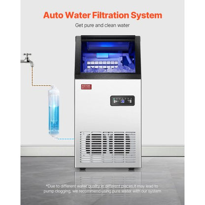 Kommerzielle Eismaschine, freistehende Schrankmaschine, 100 Pfund/24 Stunden, 36 Eiswürfel | EU