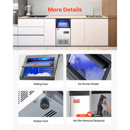 kommerzielle Eismaschine Freistehende Schrankmaschine 120lbs/24H 36 Eiswürfel | EU