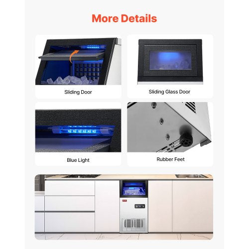 kommerzielle Eismaschine Freistehende Schrankmaschine 110lbs/24H 36 Eiswürfel | EU