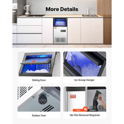 kommerzielle Eismaschine Freistehende Schrankmaschine 110lbs/24H 36 Eiswürfel | EU