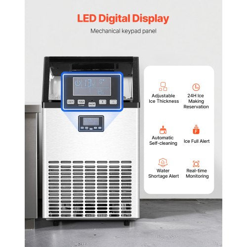 gewerbliche Eismaschine Freistehende Schrankmaschine 130lbs/24H 45 Eiswürfel | EU