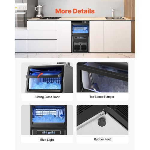 kommerzielle Eismaschine Freistehende Schrankmaschine 70lbs/24H 36 Eiswürfel | EU