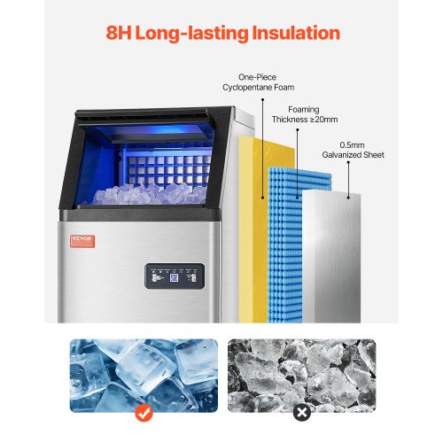 commercial ice machine Freestanding cabinet machine 100lbs/24H 36 ice cubes | EU