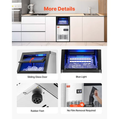 commercial ice machine Freestanding cabinet machine 100lbs/24H 36 ice cubes | EU