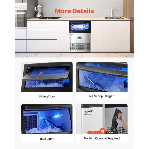 commercial ice machine Freestanding cabinet machine 90lbs/24H 50 ice cubes | EU