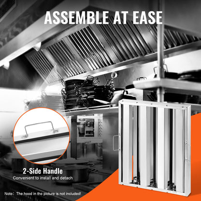 15,5 W x 19,5 H Zoll kommerziellen Haube Filter Intervall Haube Schallwand Edelstahl