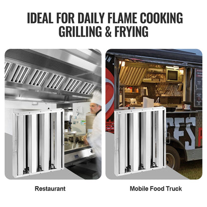 15,5 W x 19,5 H Zoll kommerziellen Haube Filter Intervall Haube Schallwand Edelstahl