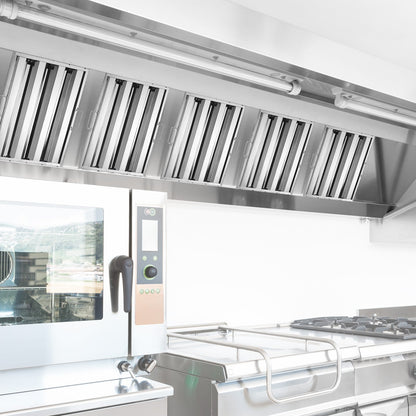 Commercial Hood Filter, 15.5W x 19.5H Inch Range Hood Filters, Stainless Steel Restaurant Range Hood Baffle Filter for Grease Rated Commercial Kitchen Exhaust Hoods, 3 Grooves, Pack of 6