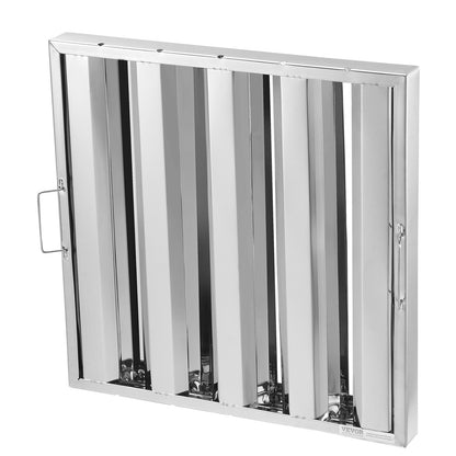 Commercial Hood Filter, 19.5W x 19.5H Inch Range Hood Filters, Stainless Steel Restaurant Range Hood Baffle Filter for Grease Rated Commercial Kitchen Exhaust Hoods, 4 Grooves, 1 Piece
