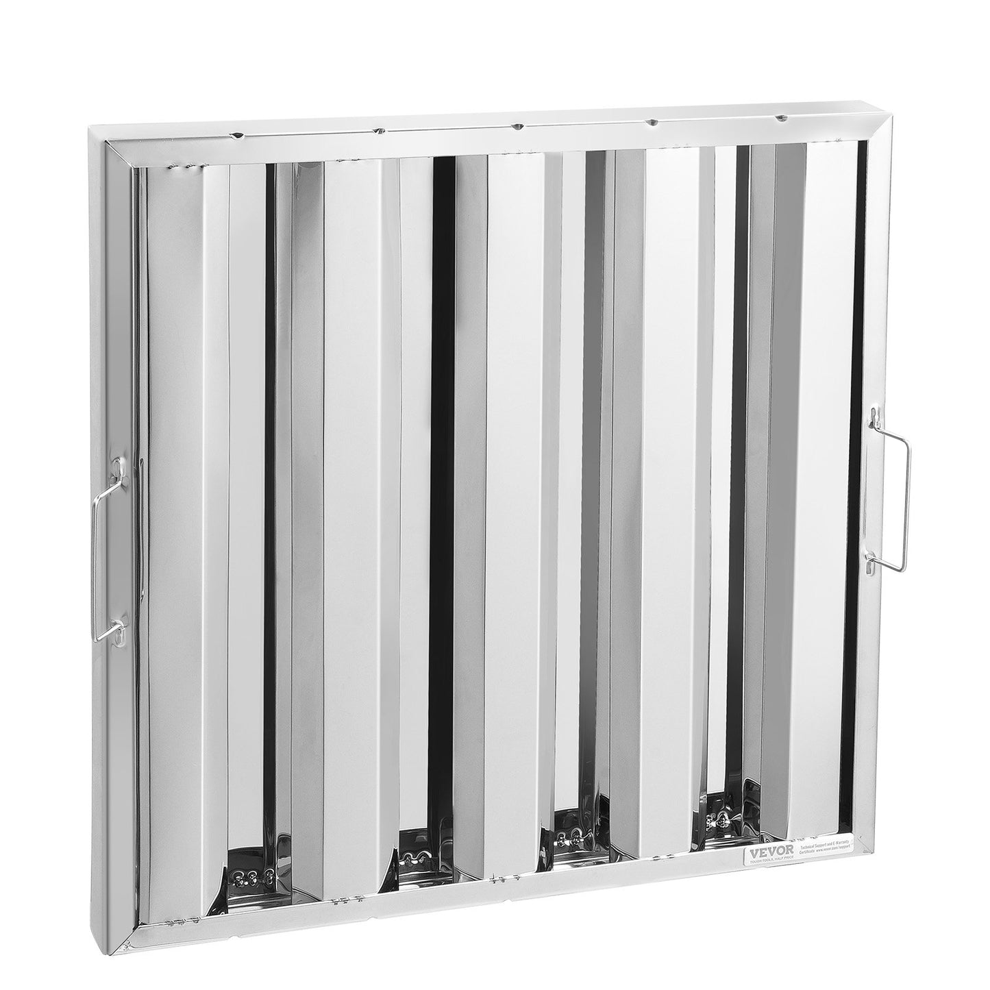 Commercial Hood Filter, 19.5W x 19.5H Inch Range Hood Filters, Stainless Steel Restaurant Range Hood Baffle Filter for Grease Rated Commercial Kitchen Exhaust Hoods, 4 Grooves, 1 Piece