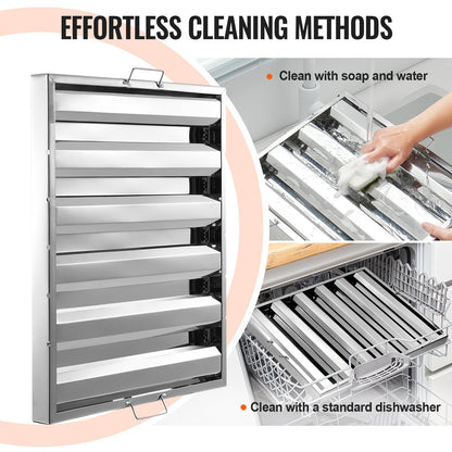 24,5 W x 19,5 H Zoll kommerziellen Haube Filter Intervall Haube Schallwand Edelstahl