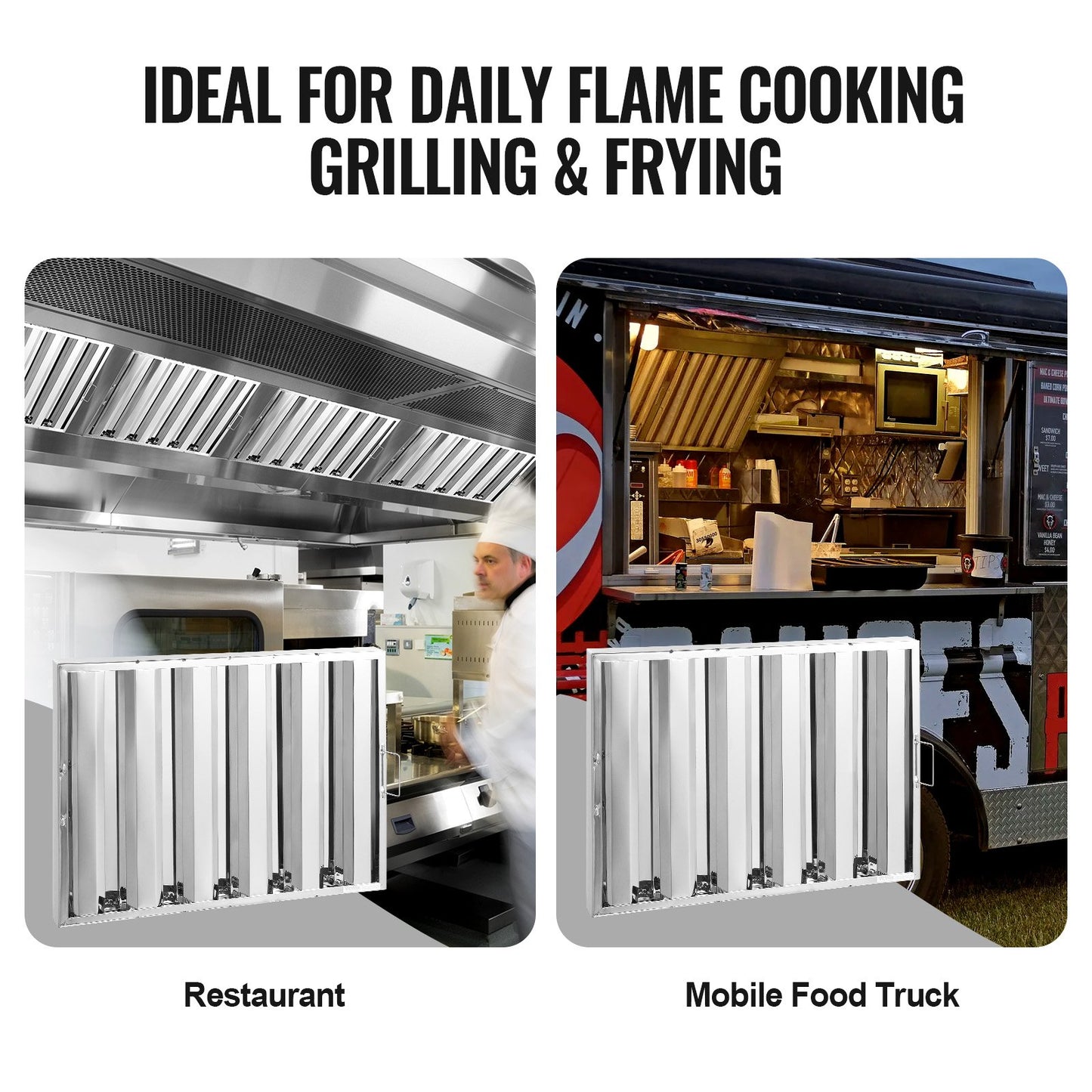 24,5 W x 19,5 H Zoll kommerziellen Haube Filter Intervall Haube Schallwand Edelstahl